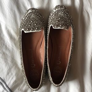 Jeffrey Campbell silk beaded flats